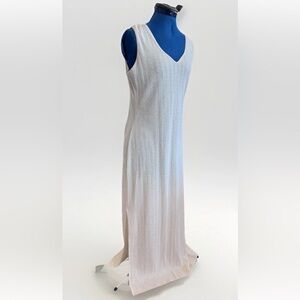 Oscar Hackman knitwear Peru Maxi Sweater Slit Sleeveless Cotton Dress Size L
